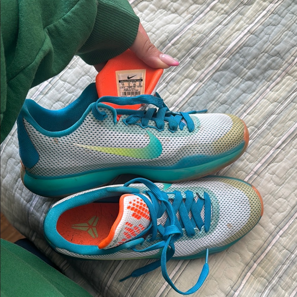 Nike Blue and Orange Sneakers Sporty Design